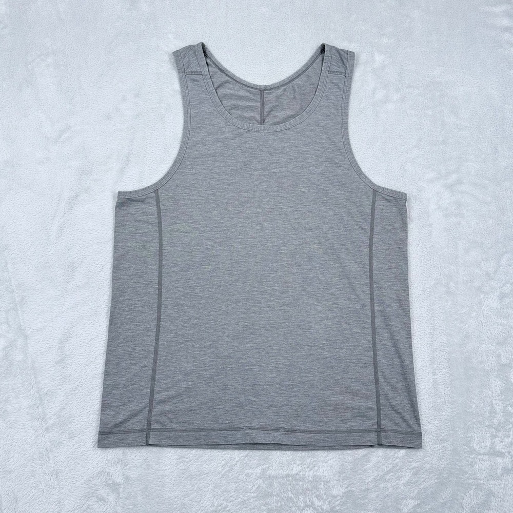 Lululemon Tech Tank Top Mens M/L Grey Heathered Sleeveless Gym Shirt Stretch